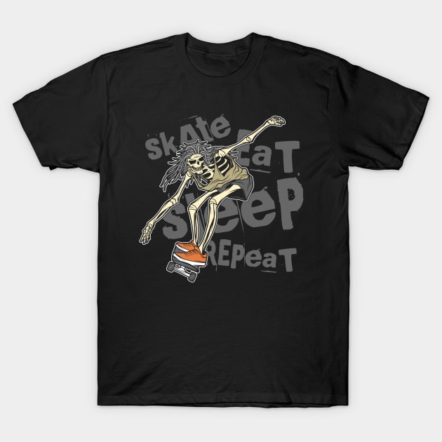 Skate Eat Sleep Repeat T-Shirt by CyberpunkTees